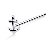 Anchor Shaped Silver Straight Nose Stud NSKA-850